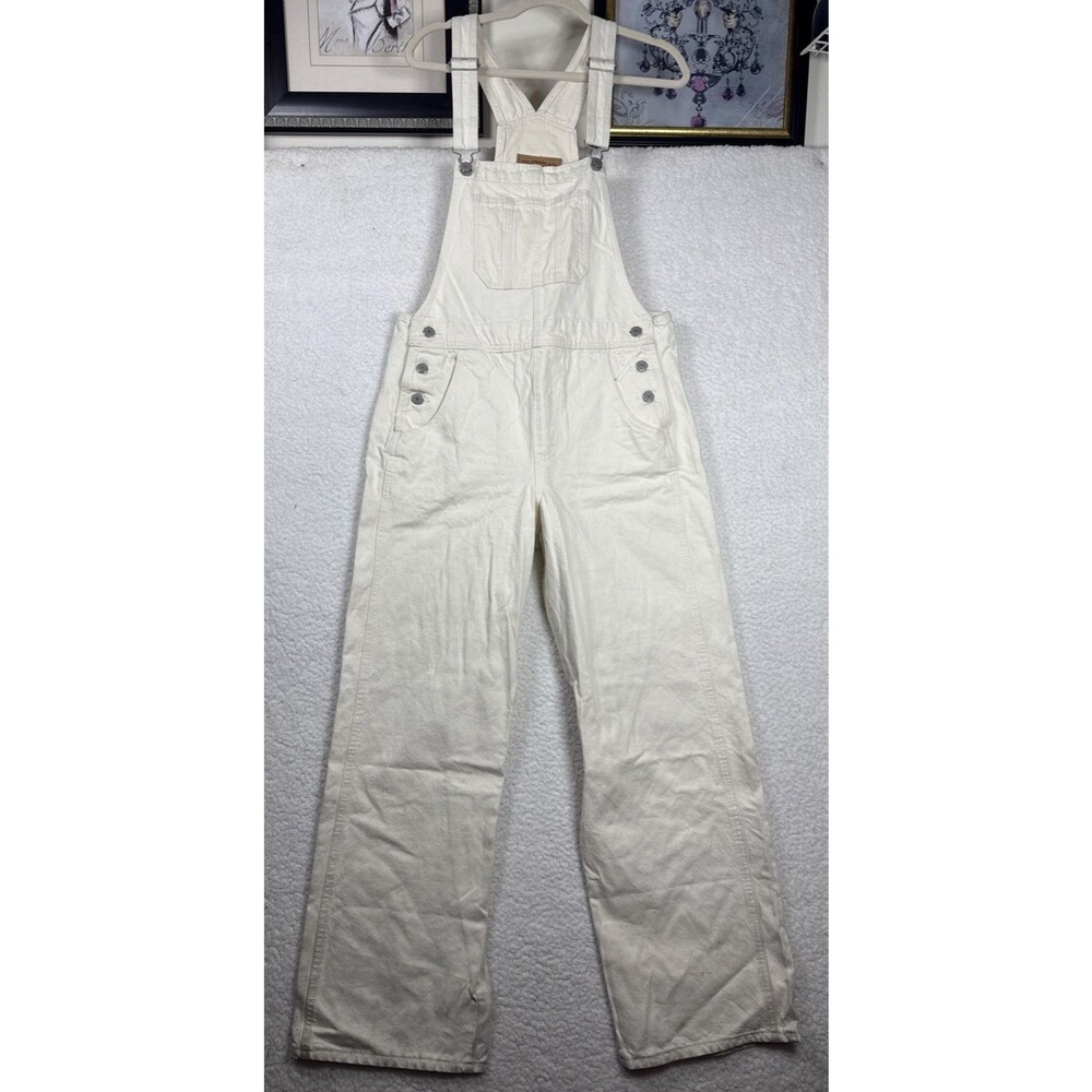 (Q1) NWT Levi's Women's Utility Loose Cream Denim Overall Easy Ecru-Natural,Sz M - Picture 5 of 16